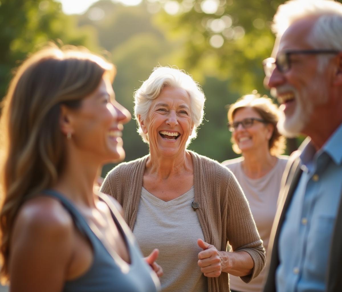 Happy adults enjoying healthy life